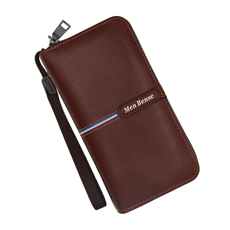 Men Long Wallet Men Zipper Purse for Men Coin Purses Clutch Male Portefeuille Wallets portefeuille homme: 888-4 Light Brown