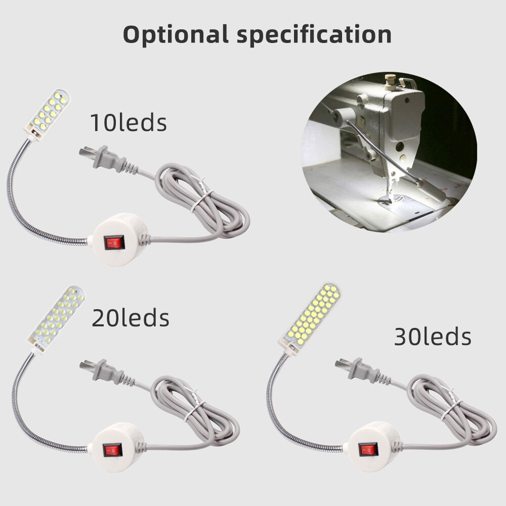 110V 220V 10 20 30 Led Naaimachine Light Flexibele Workshop Lamp Voor Werkbank Draaibank Boor Persmachine verlichting Industriële