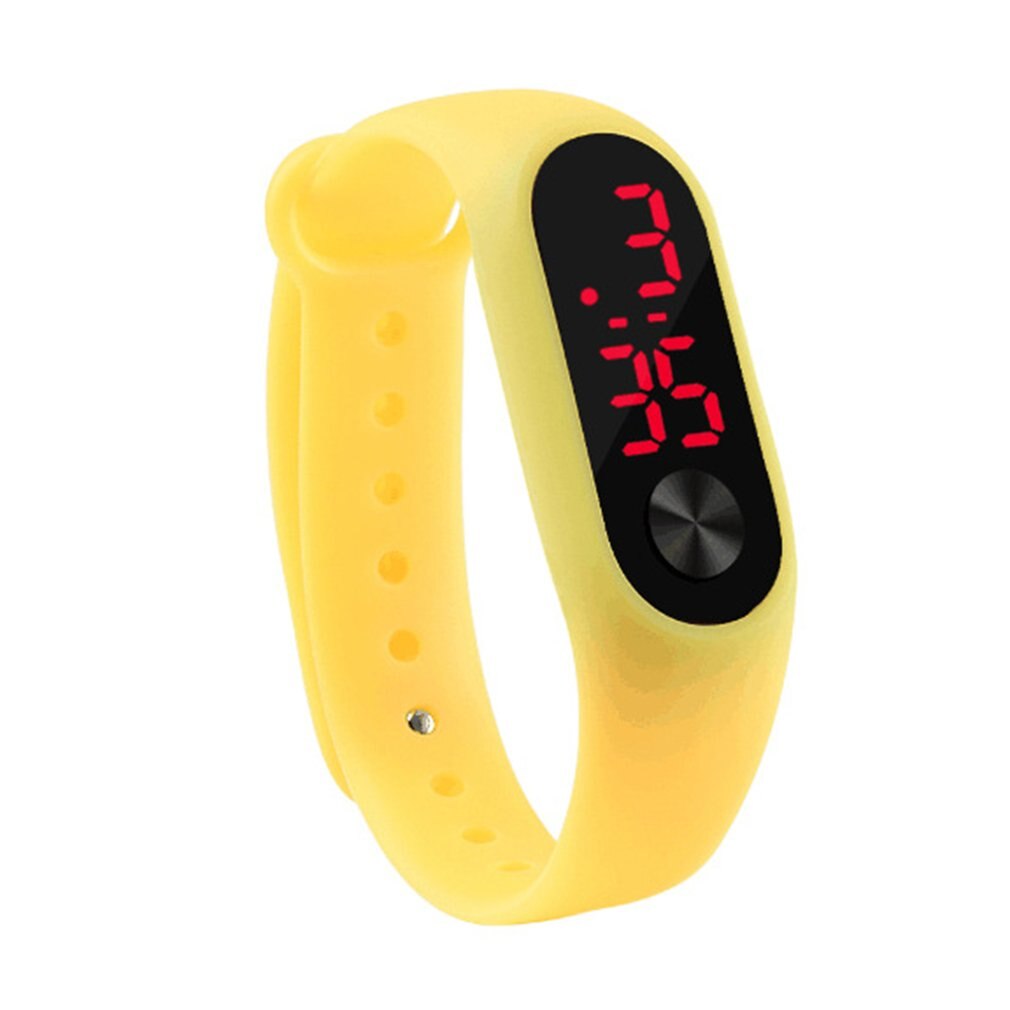 Heren dames eenvoudige sport armband horloges witte led elektronische digitale snoepkleur siliconen polshorloge voor kinderen