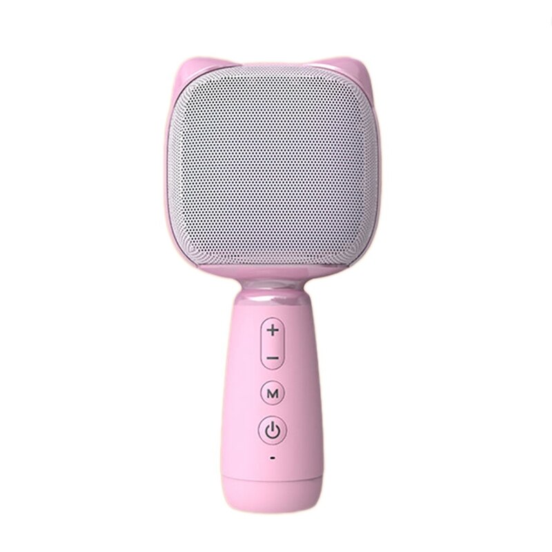 Bluetooth-karaoke-mikrofon, mini-handmikrofon für kinder, tragbares mikrofon mit lautsprecher, geeignet für karaoke auf dem handy: Rosa