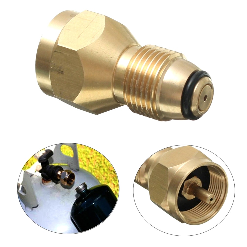 Outdoor Propane Refill Brass Adapter LP Gas 1 Lb Cylinder Tank Coupler Connector Chic