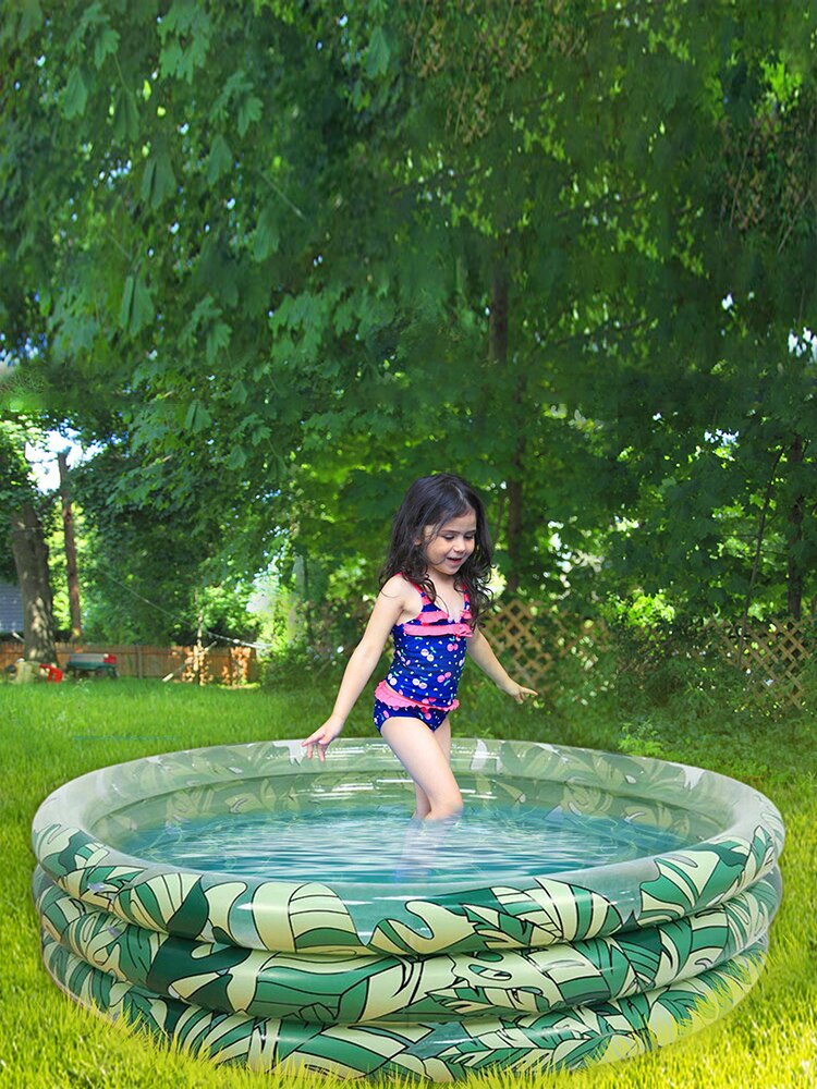 Inflatable Leaf Swimming Pool Children's Paddling Pool Ocean Ball Pool Thickened Bubble Bottom Diameter After Inflation 148cm