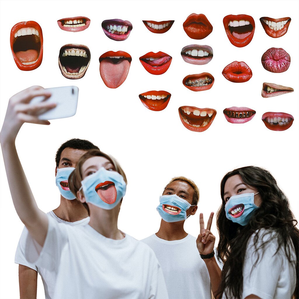 Top Selling Product In Diverse Stijlen Grappig Mond Stickers Voor Gezicht Maskers Geschikt Voor Iedereen Ondersteuning