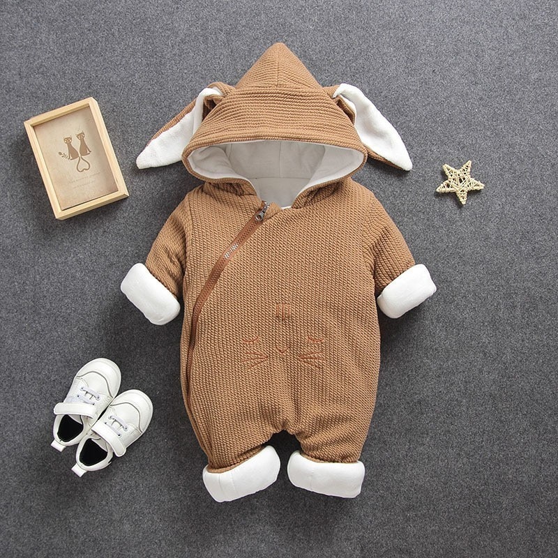 Rusland Baby Kostuum Rompertjes Kleding Koude Winter Jongen Meisje Kledingstuk Dikker Warme Comfortabele Puur Katoen Jas Jas Kids: Brown / 12m