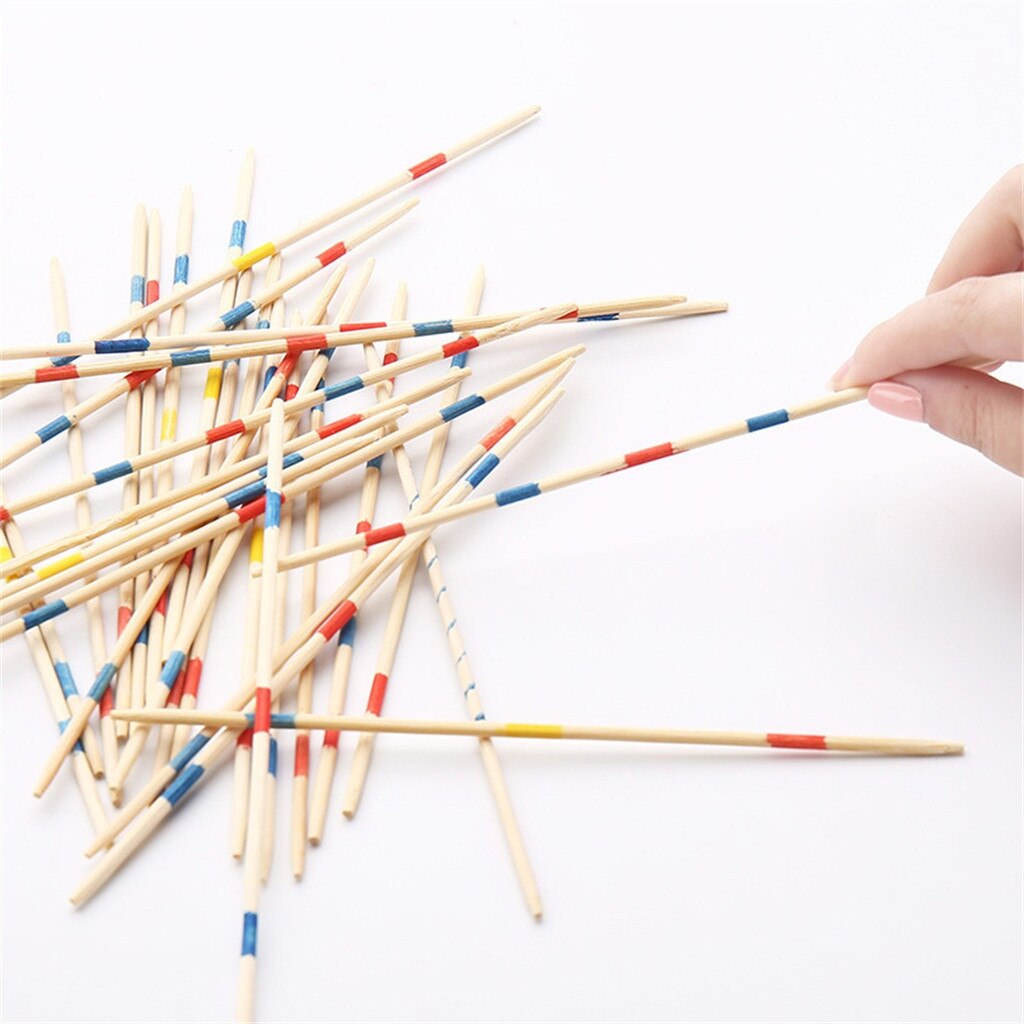 1 Set Spillikin Game Stick Baby Educatief Houten Traditionele Mikado Spiel Pick Up Sticks Met Doos Game Souptoys