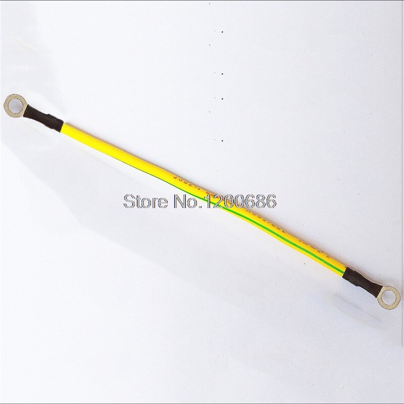 20CM Yellow green Ground loop cable 4mm inside diameter ring 4MM M4 screw hole rounding shaped Bare Ring Terminal wire harness