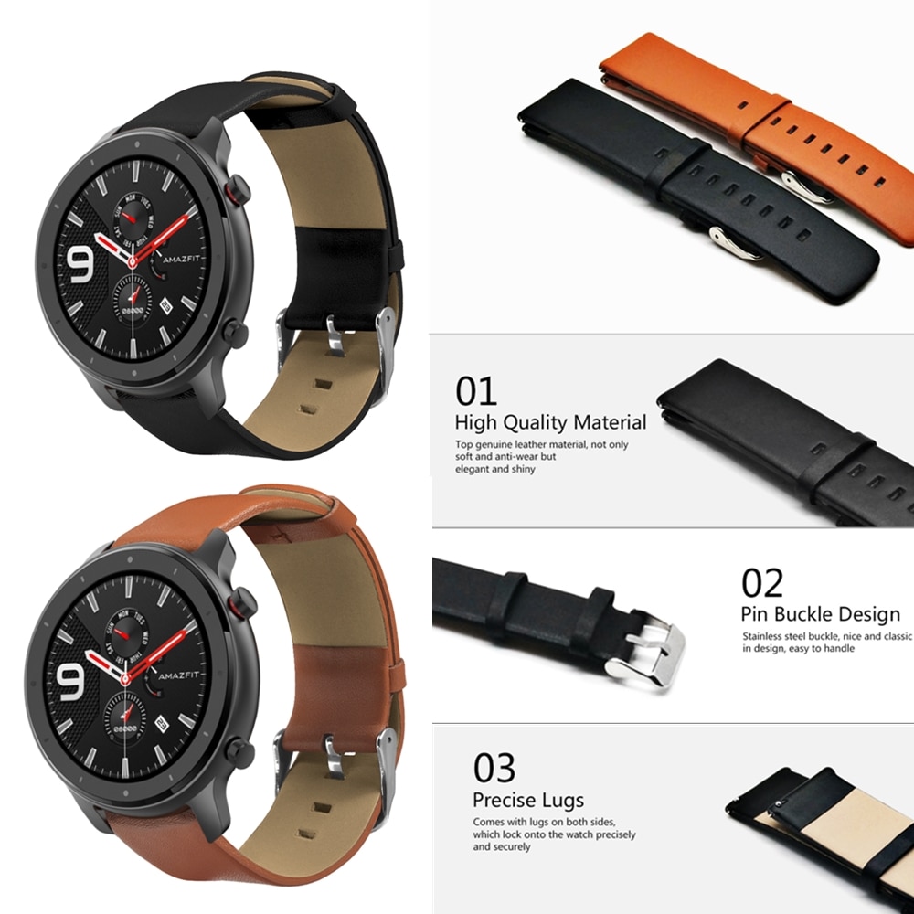 Amazfit 47mm GTR Universele Vervanging Lederen Horloge Armband Band 22mm Band voor Xiaomi Huami Amazfit GTR