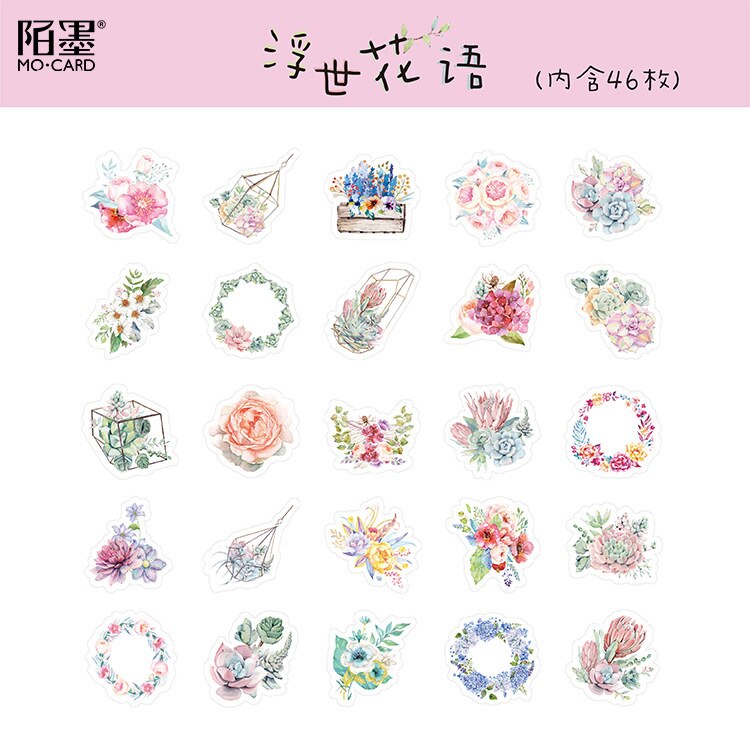 Flower Mean Stationery Stickers Diary Handmade Adhesive Paper Japan Sticker Scrapbooking Stationery