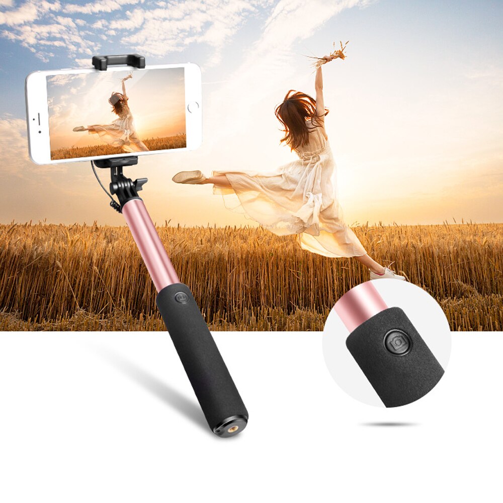 Handheld Tripod Wired Mini Selfie Stick Monopod for iPhone 6s 5 Samsung Huawei Xiaomi Bluetooth Remote Palo Tripod