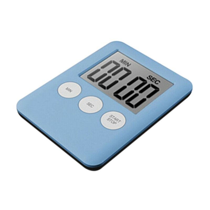 Abs høj præcis digital timer husstand timer badeværelse vægur køkken vandtæt bruser timer: Blå