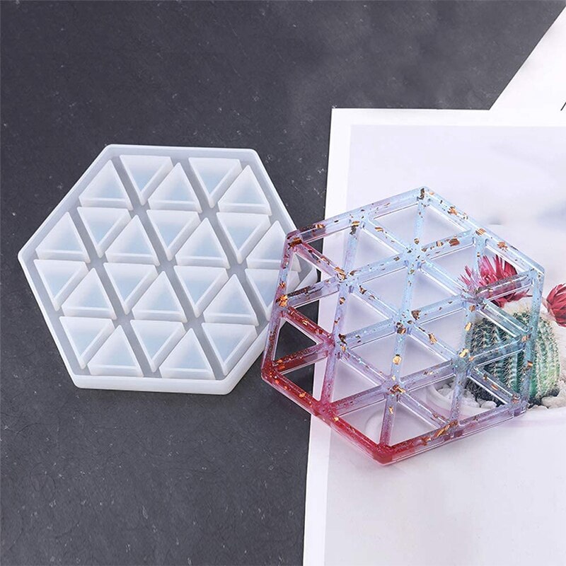 3 sztuk sześciokątne forma silikonowa robić żywicy dla podstawki, dekoracja na biurko, dekoracja domu, żywica epoksydowa formy żywiczne