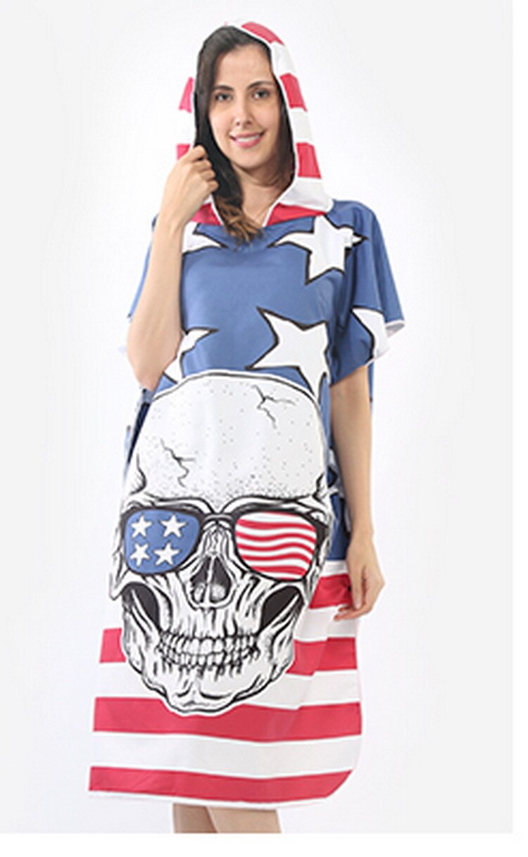 Szybkoschnący szlafrok kąpielowy, ręcznik plażowy z kapturem, ręcznik plażowy dla dorosłych, ponczo, ręczniki damskie, męskie, peleryna robić pływania: 13