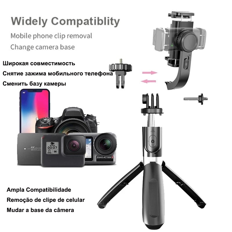 Gimbal Stabilizer For iPhone Android Cell Mobile Phone Cellphone Smartphone Action Camera Handle Grip Selfie Stick Video Tripod