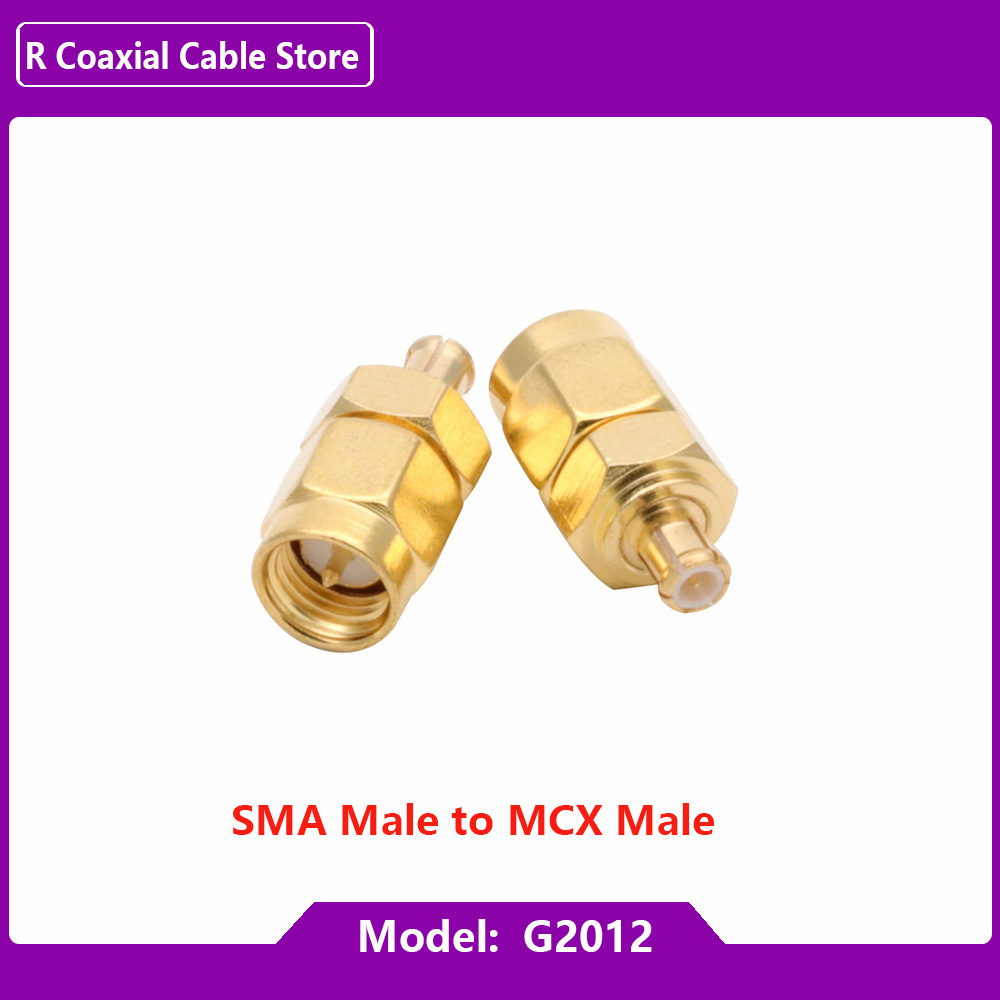Adaptador macho y hembra SMA macho y hembra, convertidor de conector de barril de tuerca de acoplamiento coaxial RF, MMCX/MCX, 1 ud.: G2012