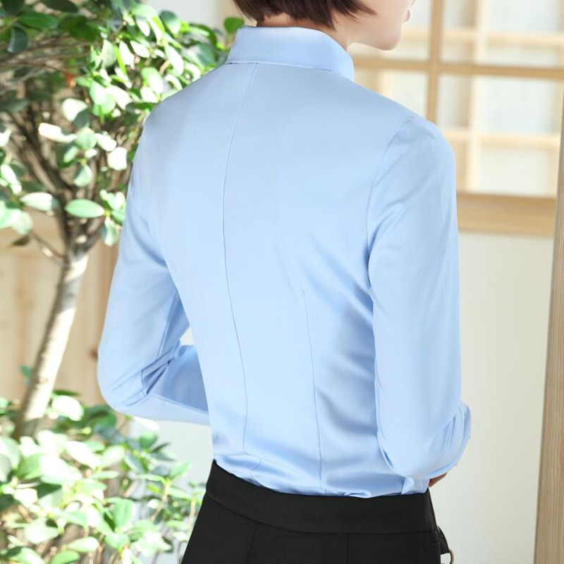 Kleren Ol Vrouwen Lange Mouw Herfst Slanke Patchwork Chiffon Blouse Kantoor Dames Plus Size Formele Tops