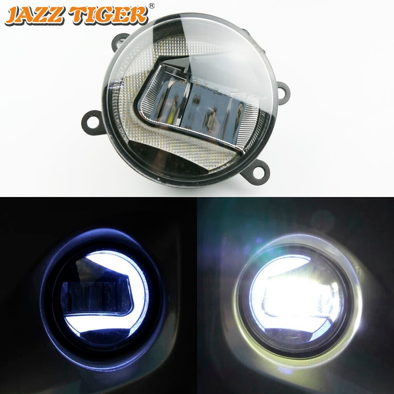 JAZZ TIJGER 2-in-1 Functies Led-dagrijverlichting Auto LED Fog Lamp Projector Licht Voor Mitsubishi outlander 2006