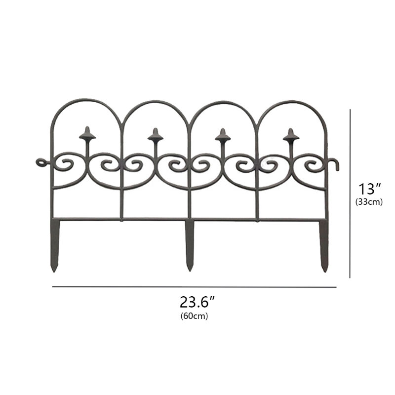5pcs Decorative Garden Fence Outdoor Fencing Landscape Patio Path Border Edging Fences Edge Section Panels 24 x 13 Inches