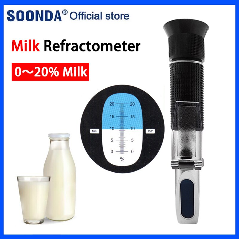 Milk Concentration Meter Tester 0-20% Milk Refractometer Tools Measuring instruments with Automatic Temperature Compensation