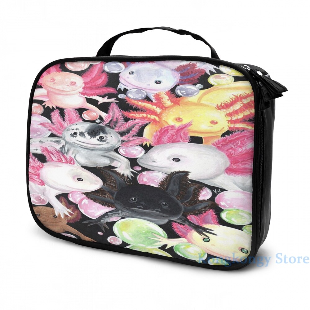 Grappige Grafische Print De Axolotls Usb Lading Rugzak Mannen Schooltassen Vrouwen Tas Reizen Laptoptas: Cosmetic bag