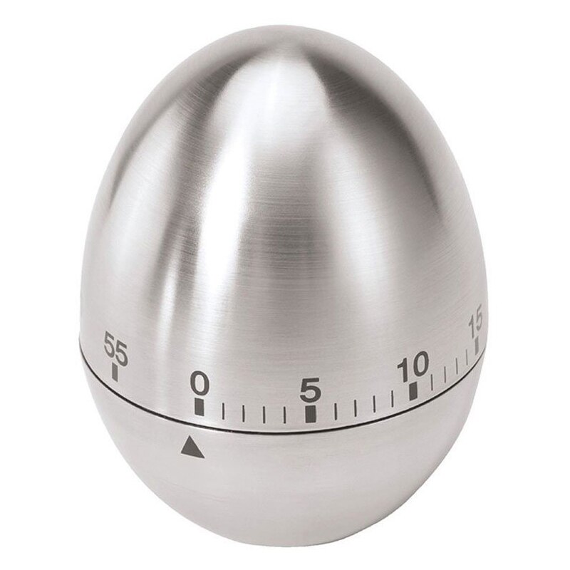 60 Minutes Stainless Steel Egg Cooker Timer (Silver): Default Title