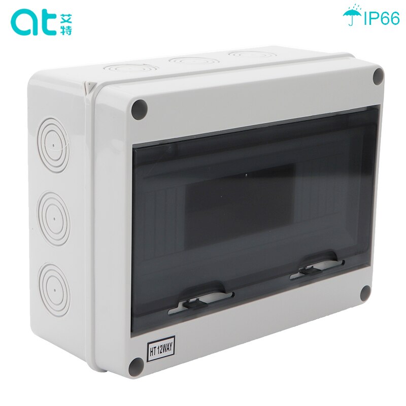 IP65 5/8/12/15/18/24Ways Electrical Waterproof Distribution Box Outdoor Circuit Breaker MCB power 1 Piece: 250x195x110