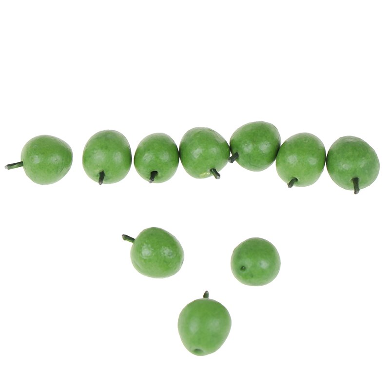 10pz 1/12 accessori per Astuccio delle bambole in miniatura resina verde mela/fragola rossa simulazione frutta modello giocattolo casa delle bambole decorazione