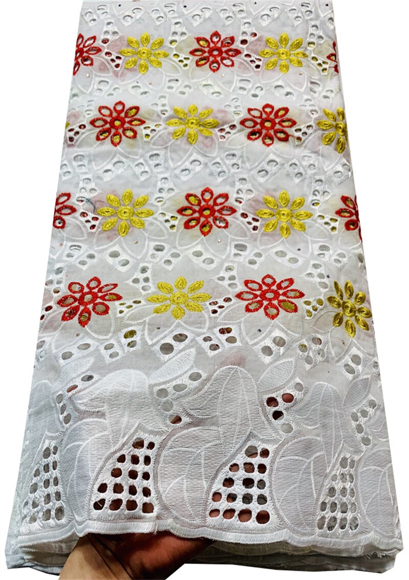 Tissu africain nigérian en dentelle de coton, Voile de , pour mariage, collection 2022, YSH065: AS PIC1
