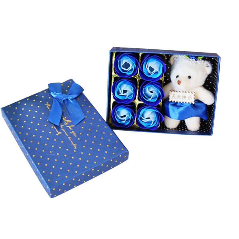 Valentijnsdag rode roos teddybeer roos kunstmatige decoratie kerst voor meisjes vrouwen valentijnsdag zeep