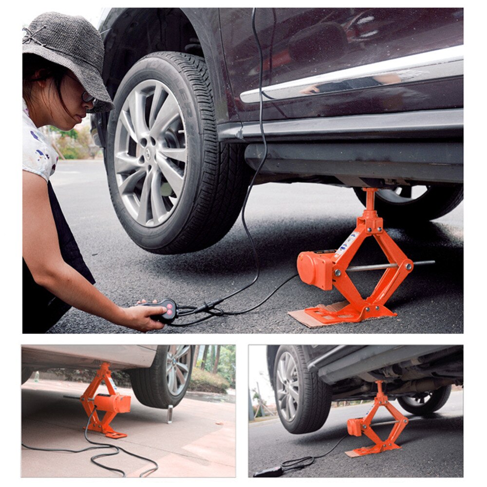 Gato eléctrico portátil de 12V de 3 toneladas, gato elevador automático de tijera, gato elevador de maquinaria, gato elevador