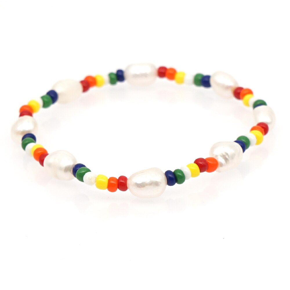 andare2boho Donne Del Braccialetto dell'occhio diabolico Del Braccialetto MIYUKI Lettera Monili della Perla Reale Fadeless Oro di colore in Rilievo Pulseras Mujer 2020 Handmad