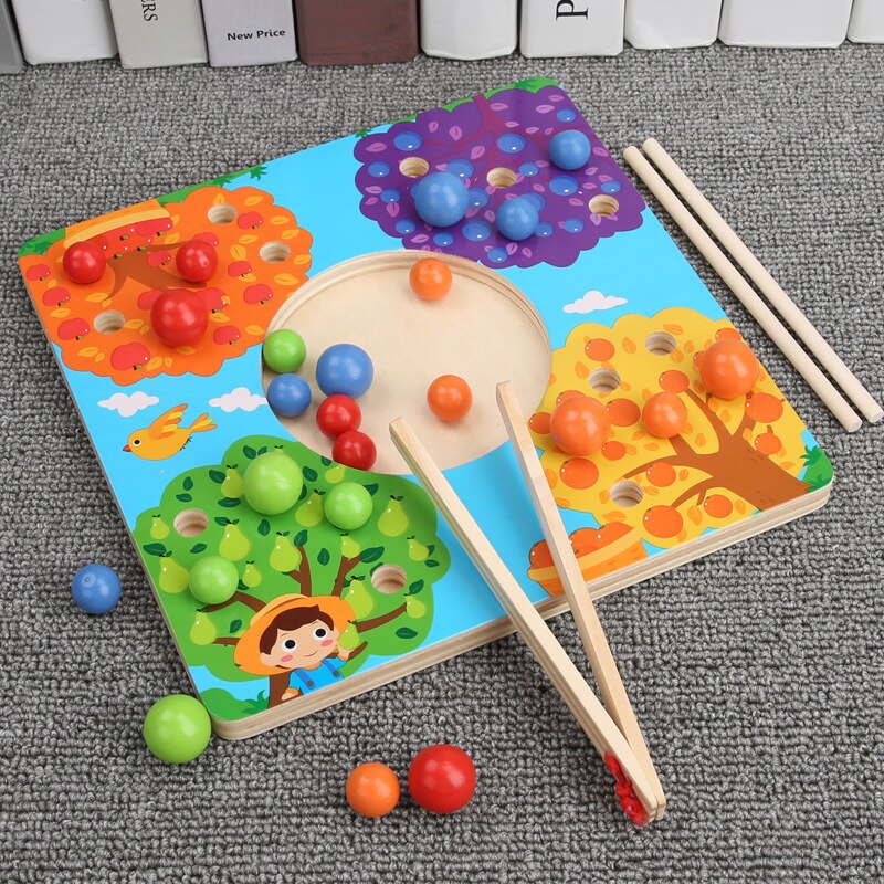 Nuovi bambini bambini smistamento giocattoli bambini pratica bacchette Clip perline gioco di corrispondenza perline di colore smistamento giocattoli di apprendimento