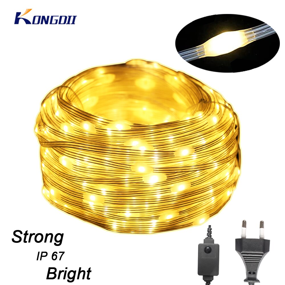 32/50/100M LED Leather String Lights Fairy Thread Lamp For Outdoor Party Christmas Garland GardenTree Street Wedding Decoration