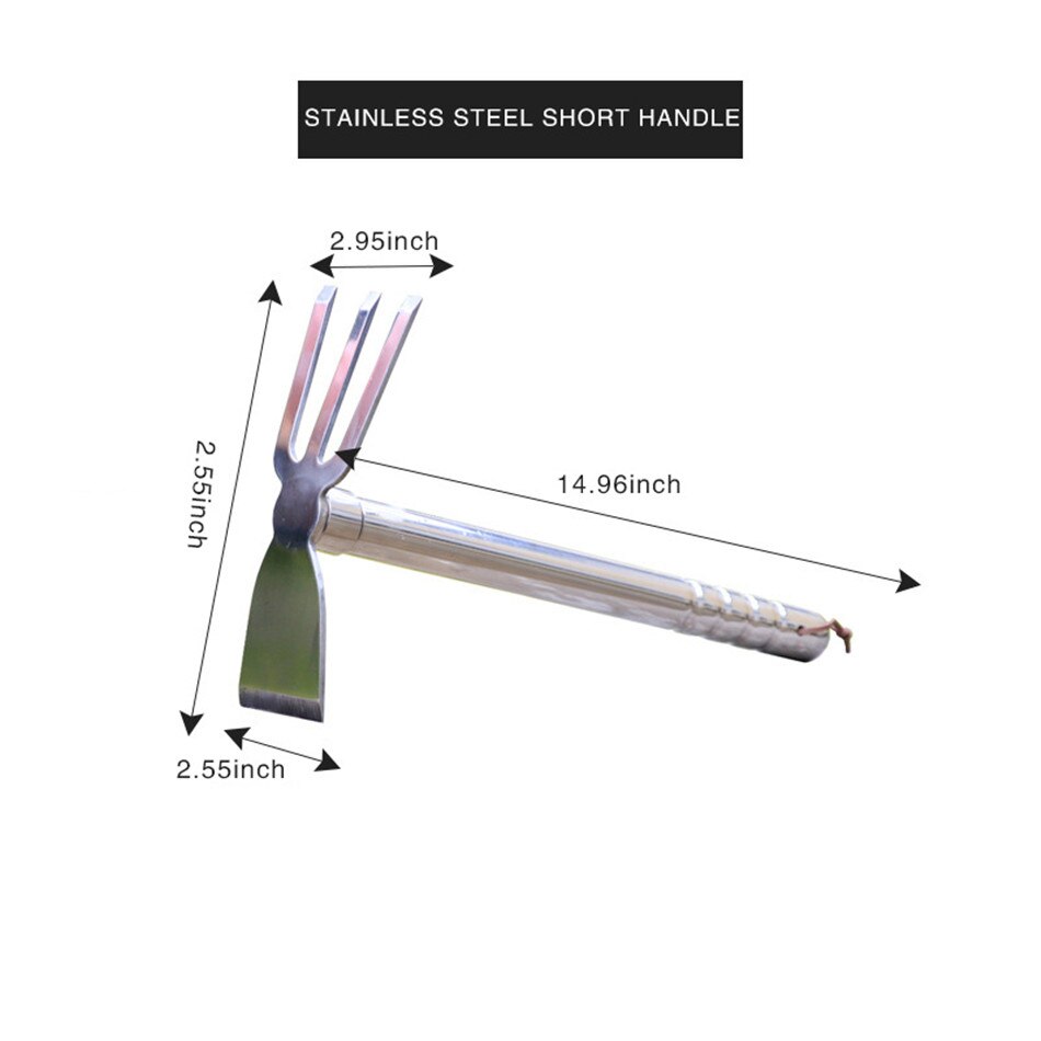 1pc stainless steel / wood long handle short handle weeding hoe long handle short handle gardening tool weeding scarification: Dual-use hoe
