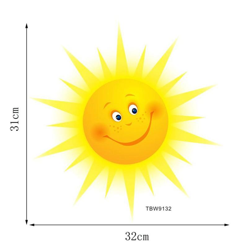 Leuke Zon Muursticker Creatieve Behang Unieke Muurtattoo Decoratieve Sticker Voor Woonkamer Thuis Slaapkamer