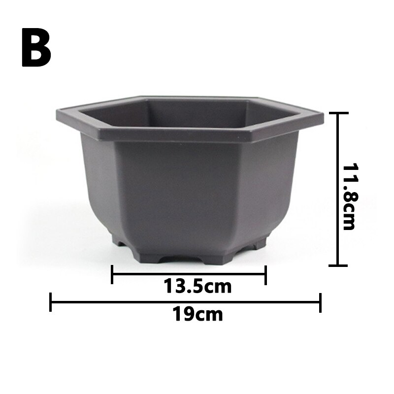Floor Pots Plastic Plant Flower Nursery Pot For Home Decor Large Hexagonal Outdoor Garden Flowerpot With Tray Garden Supplies: 02
