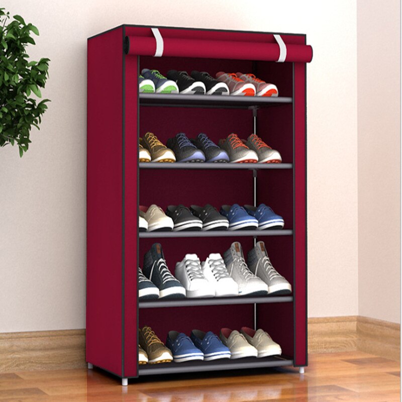 Simple sko skab sko opbevaring sko holder organizer non-woven stof opbevaring sko rack støvtæt opbevaring sko skab