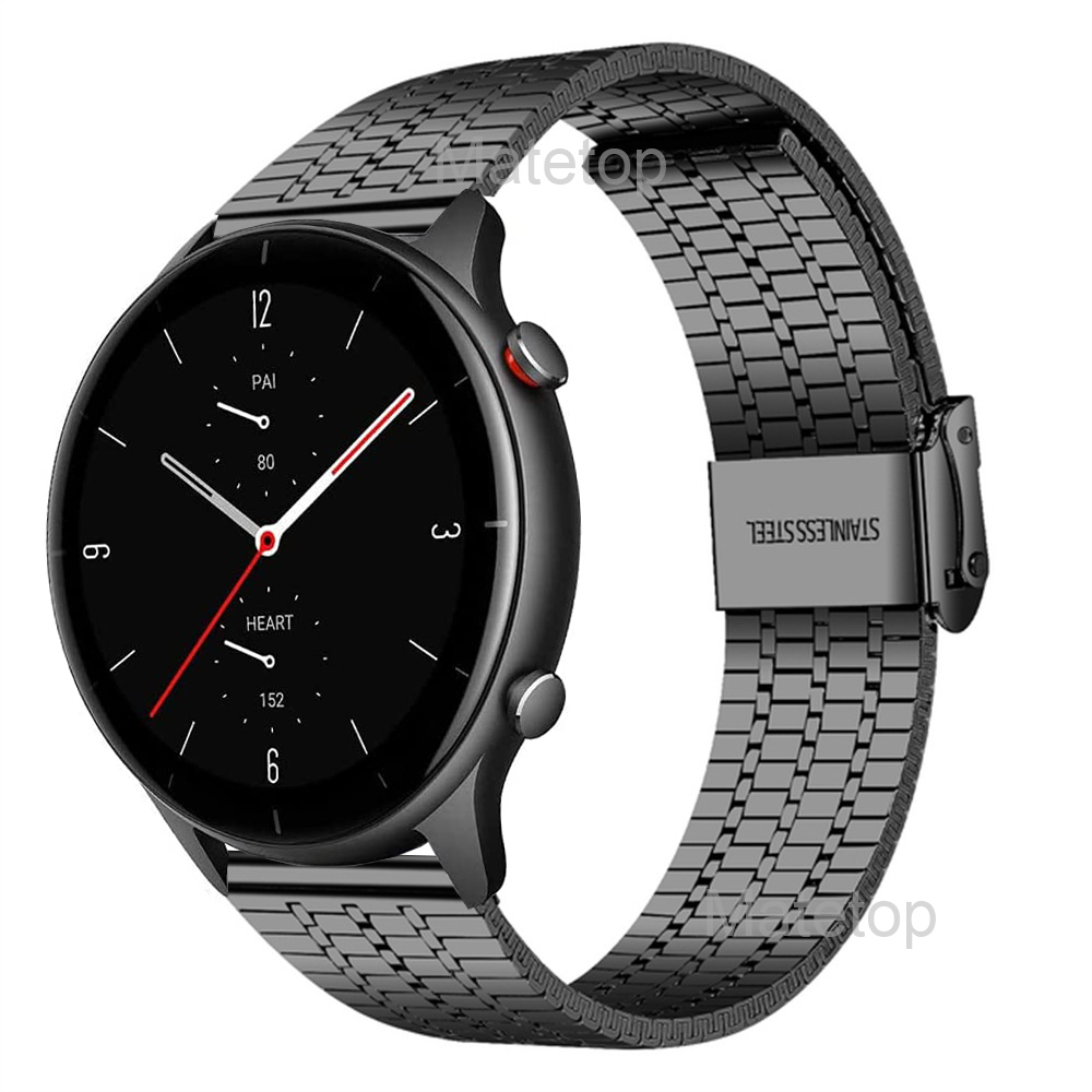 Correa de malla de 22mm para Huami Amazfit GTR 47mm Pace Stratos Bip 5 correa de reloj de acero inoxidable para Amazfit GTR 4 3 Pro 2 2e