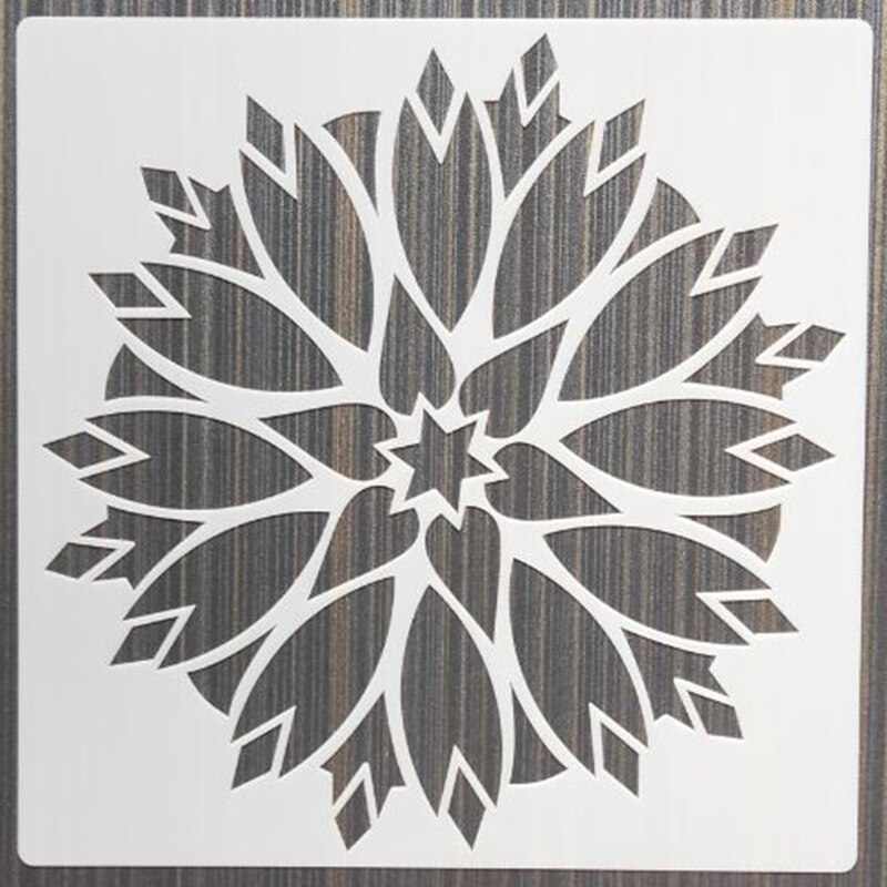 1Pcs 20*20Cm Eenvoudige Mandala Diy Gelaagdheid Stencils Muur Schilderen Meubels Plakboek Kleuring Embossing Album Decoratieve Template: Black