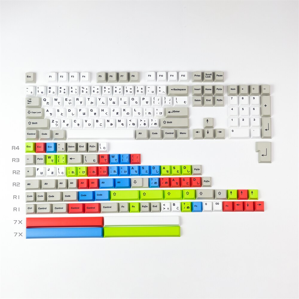 Japanese Minimalist Keycaps PBT Cherry Profile DYE Sublimation Keys For MX HHKB 60% 65% Mechanical Keyboard With 1.75u Shift