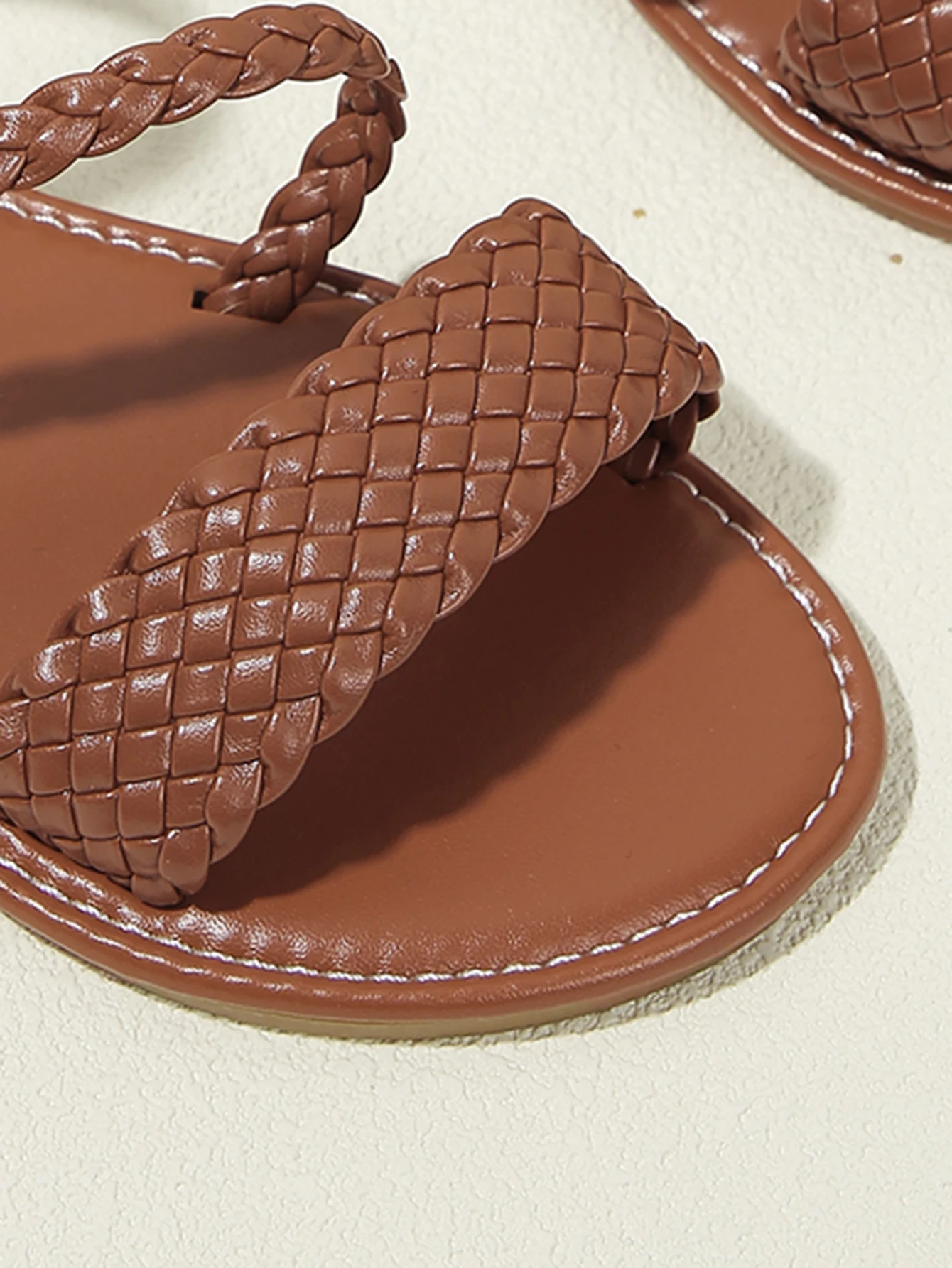 Sandalias planas informales para mujer, trenzado, zapatos cómodos de Color marrón populares para uso diario