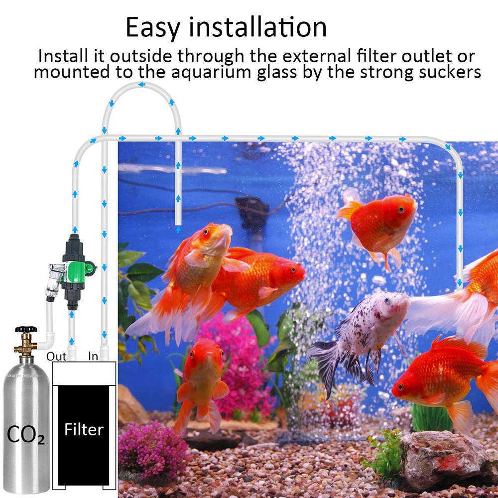 Nicrew Aquarium Externe CO2 Diffuser Diy CO2 Systeem Verstuiver Reactor Kit Voor Aquarium Aquarium Aquatic Water Plant