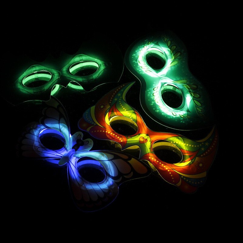 Fluorescerende Masker Lichtgevende Eye Masker Half Gezicht Masker 61 Kinderen Dag Props Bar Maskerade Festival Levert
