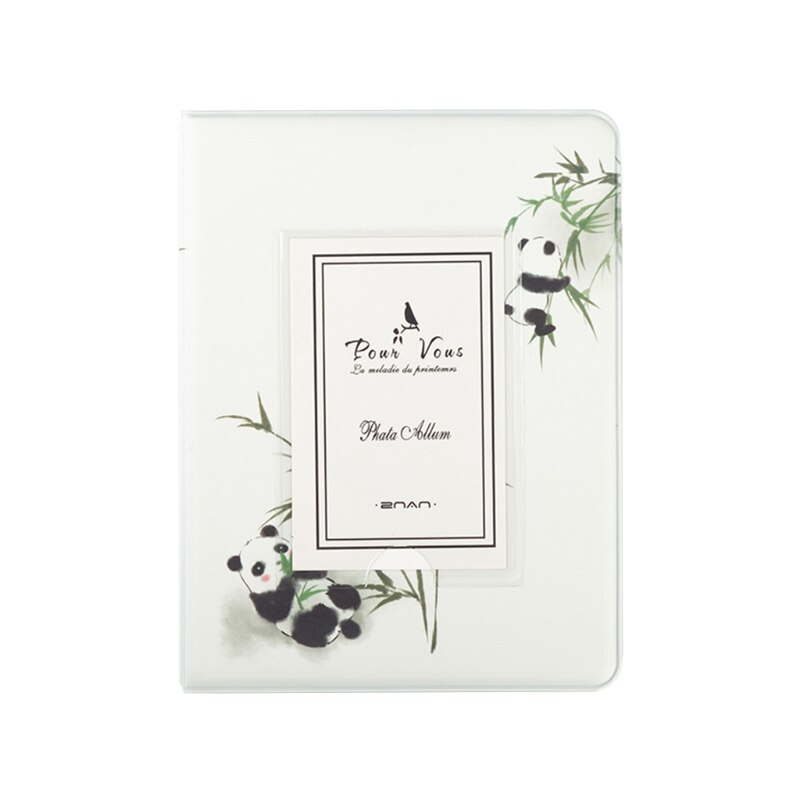 Album Photo Portable en PVC, 64 pochettes, mignon arbre Panda, étui interstitiel pour carte de nom, Mini Scrapbooking, rangement, au détail