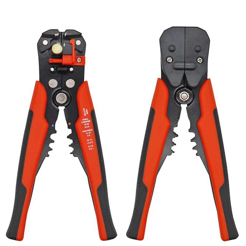 HS-D1 Wire Stripping Tool Self-adjusting 8" Automatic Wire Stripper Pliers Tool for Wire Stripping, Cutting, Crimping 10-24 AWG: D1-Orange