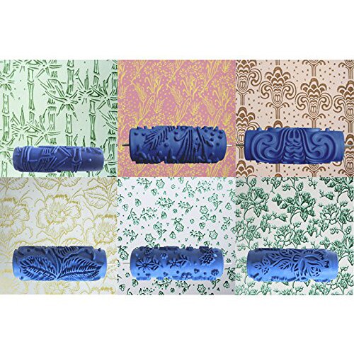 15cm blue floral pattern roller