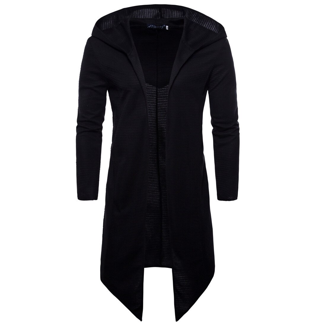 Gabardina larga de color liso para hombre, abrigo de de manga larga con capucha, chaqueta informal, prendas de vestir, para invierno y otoño, XXXXXL XXXXL: 4XL