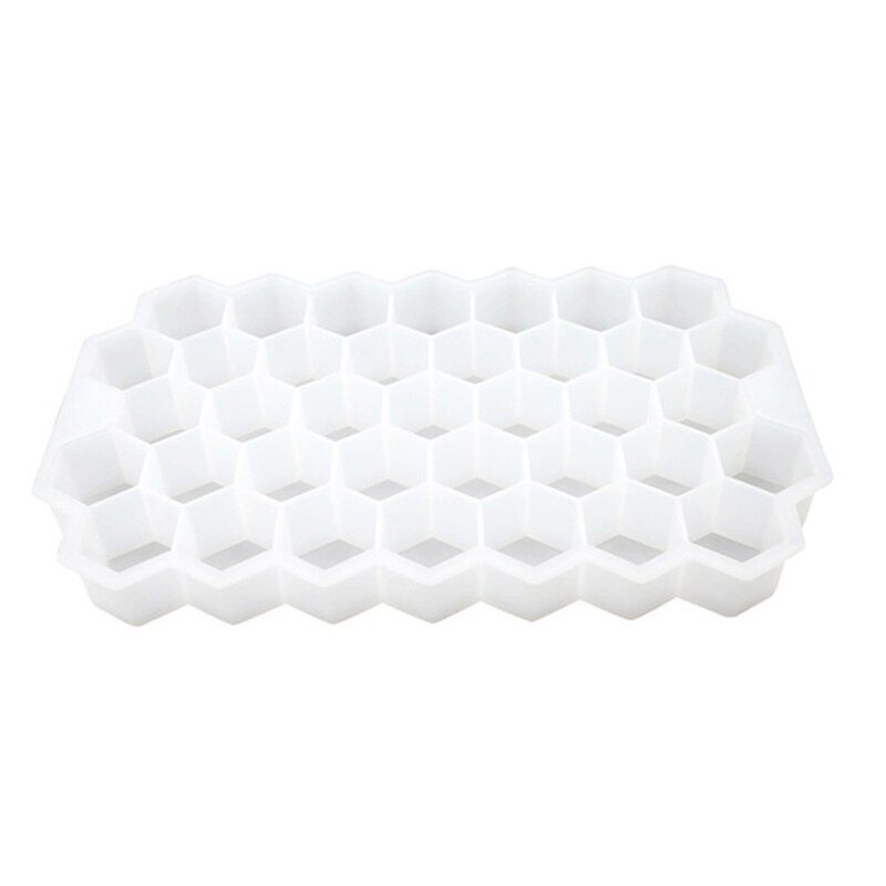 37 cubos moldes silicona cubo de hielo de nido de abeja molde para hacer cubitos de hielo para helado frío bebida cóctel de whisky Popsicle moldes: White