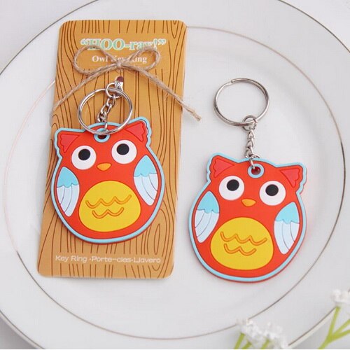 12PCS Uil Thema Sleutelhanger Leuke Baby Uil Sleutelhanger Baby Shower Gunsten Pasgeboren Doop