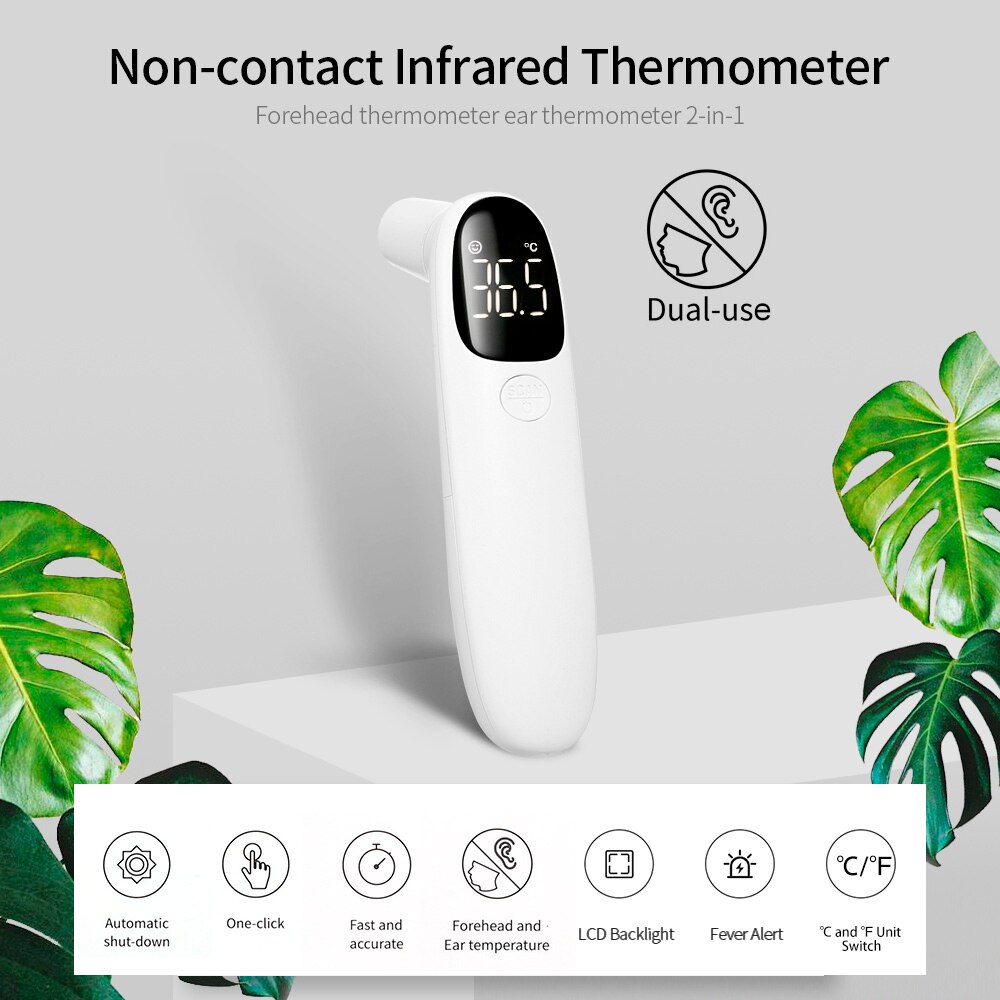 Handheld Elektronische Thermometer Draagbare Voorhoofd Thermometer Oorthermometer Hoge Precisie Non-contact Infrarood Thermometer