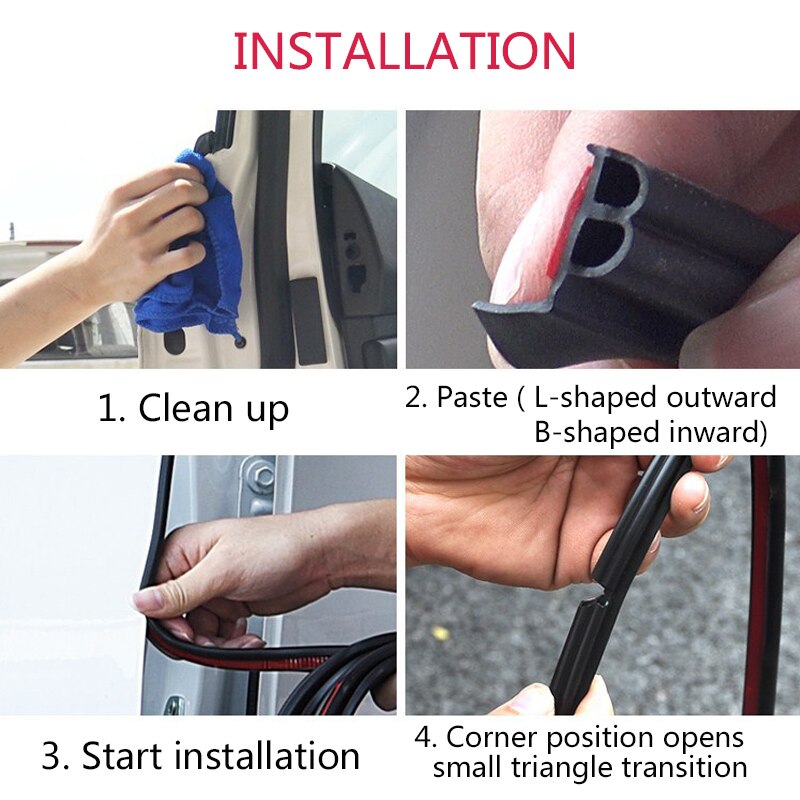 Car Door Edge Scratch Protector Strips Auto Stickers Car Seal Door Mouldings Universal Interior Accessories Car seal